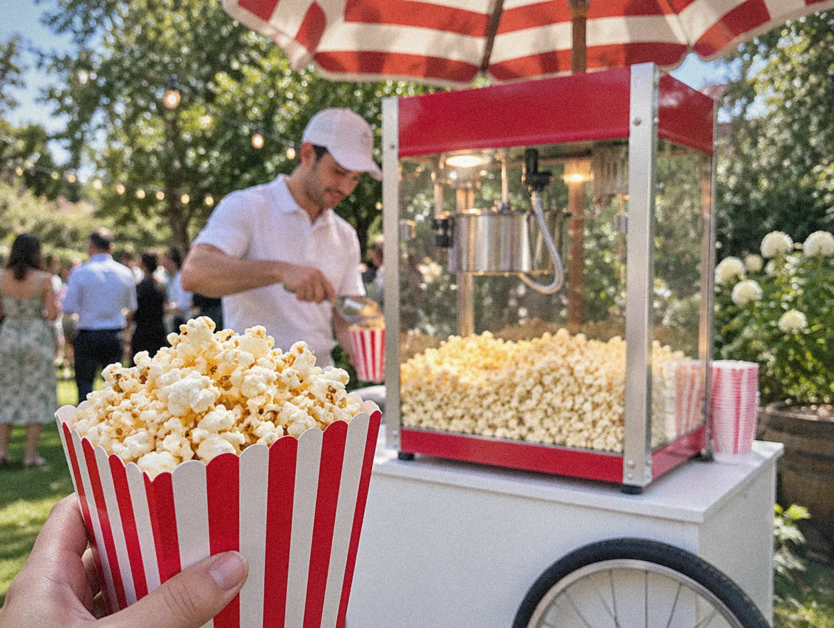 Popcorn machine at a hotel event