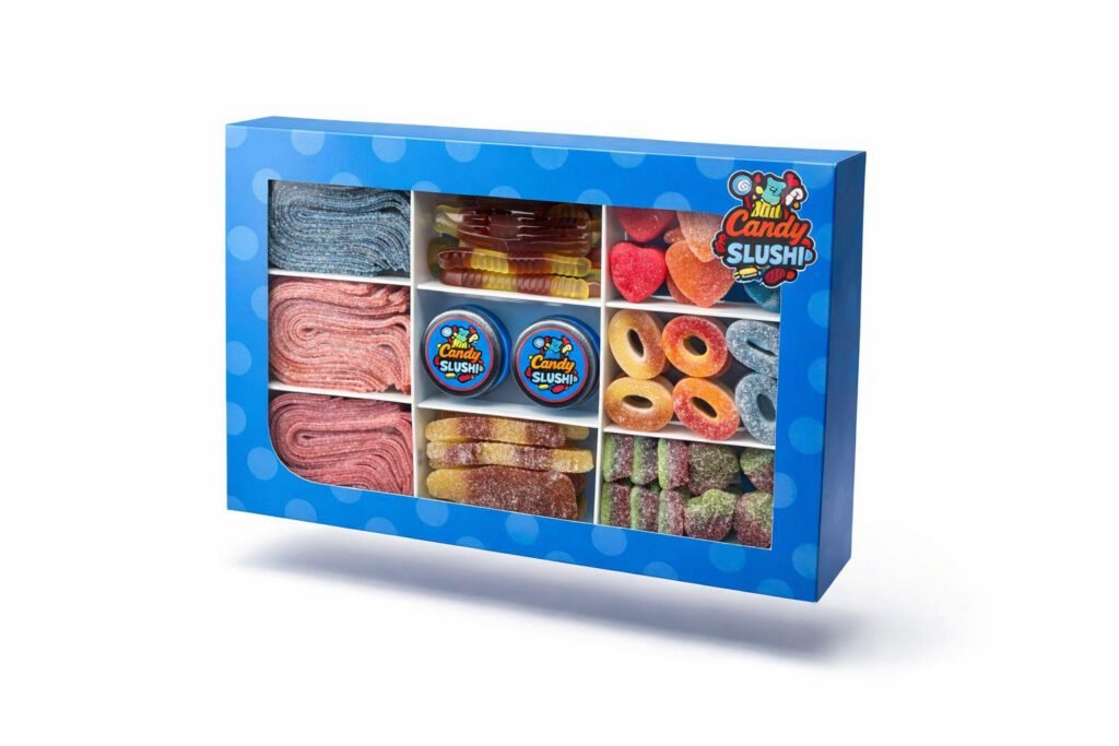 BLUE CANDY GIFT BOX WITH SAUCE (1KG)