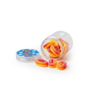 SOUR PEACH FLAVORED RING GUMMY CANDY 140 g BOTTLE